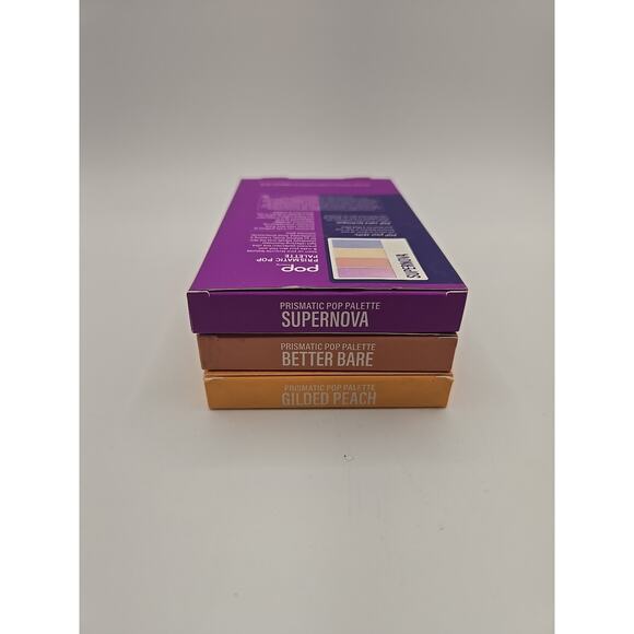 Lot of 3 Pop Beauty Prismatic Pop Palette Gilded Peach Better Bare SuperNova - Picture 3 of 3